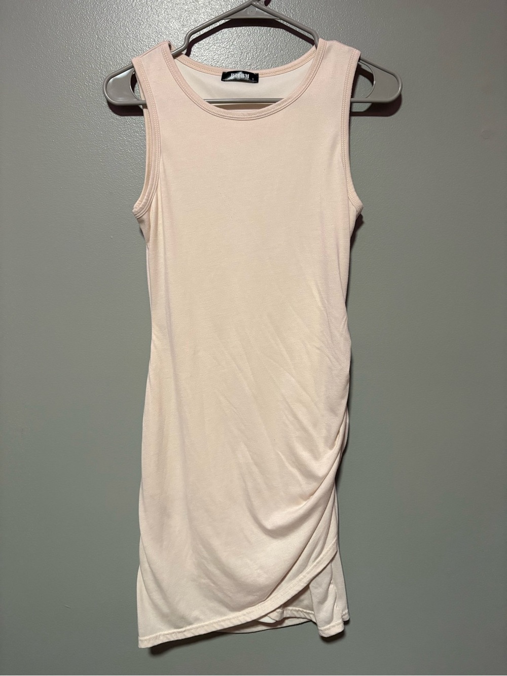 BTFBM Blush Pink Ruched Sleeveless Bodycon Mini Dress Size Small